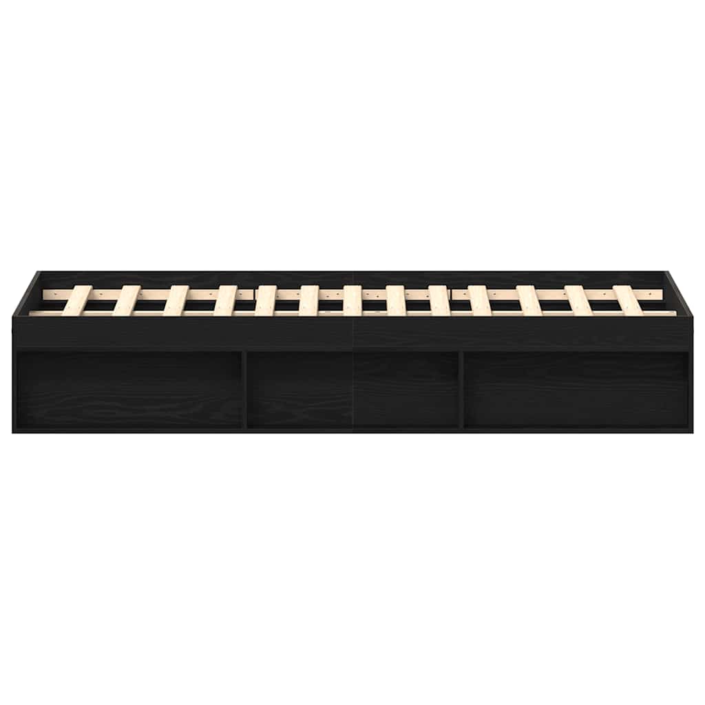 vidaXL Bed Frame without Mattress Black Oak 150x200 cm Engineered Wood