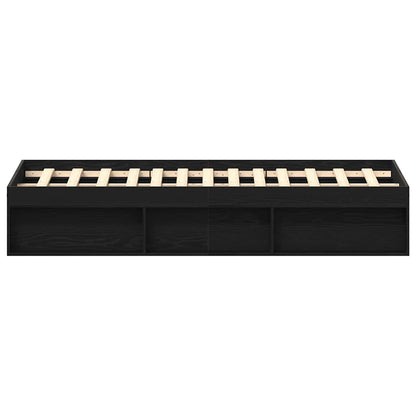 vidaXL Bed Frame without Mattress Black Oak 150x200 cm Engineered Wood