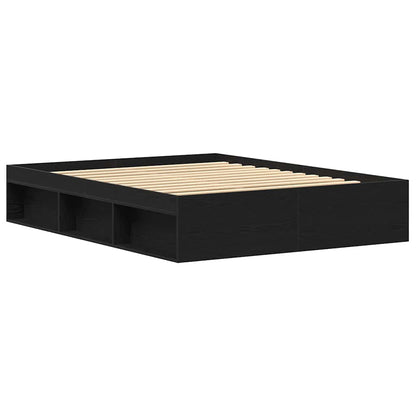 vidaXL Bed Frame without Mattress Black Oak 150x200 cm Engineered Wood