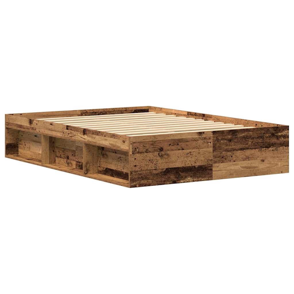 vidaXL Bed Frame without Mattress Old Wood 135x190 cm Engineered Wood