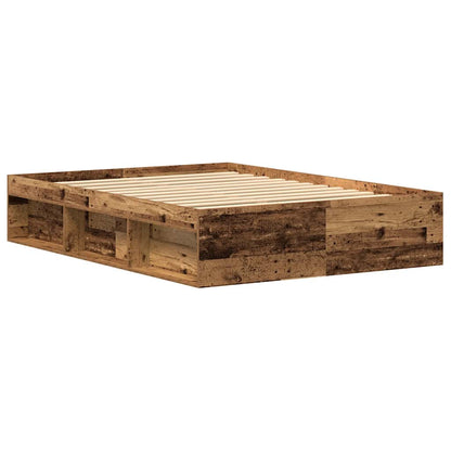 vidaXL Bed Frame without Mattress Old Wood 135x190 cm Engineered Wood