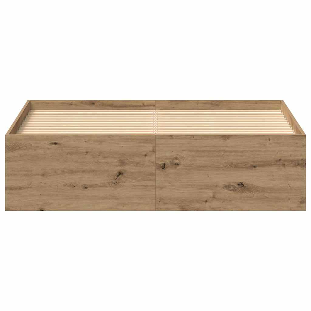 vidaXL Bed Frame without Mattress Artisan Oak 135x190 cm Engineered Wood
