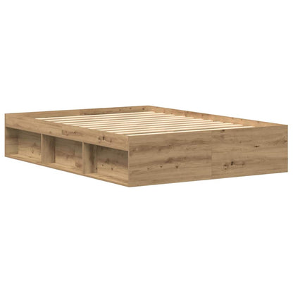vidaXL Bed Frame without Mattress Artisan Oak 135x190 cm Engineered Wood