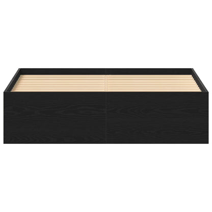 vidaXL Bed Frame without Mattress Black Oak 135x190 cm Engineered Wood