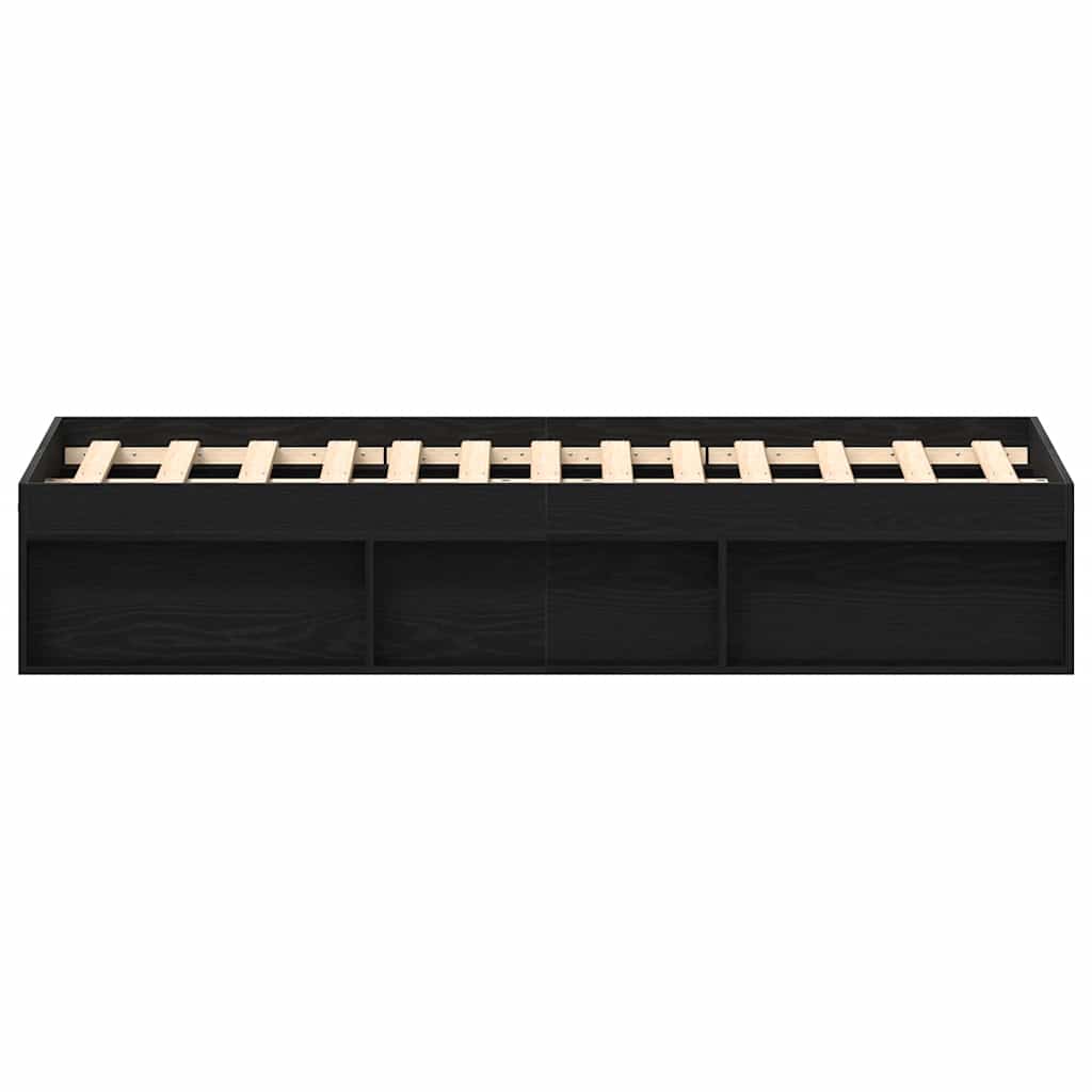vidaXL Bed Frame without Mattress Black Oak 135x190 cm Engineered Wood