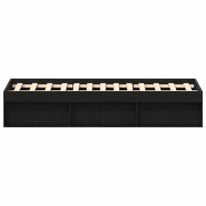 vidaXL Bed Frame without Mattress Black Oak 135x190 cm Engineered Wood