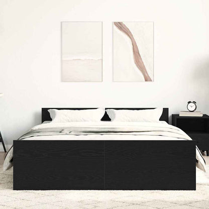 vidaXL Bed Frame without Mattress Black Oak 120x200 cm Engineered Wood