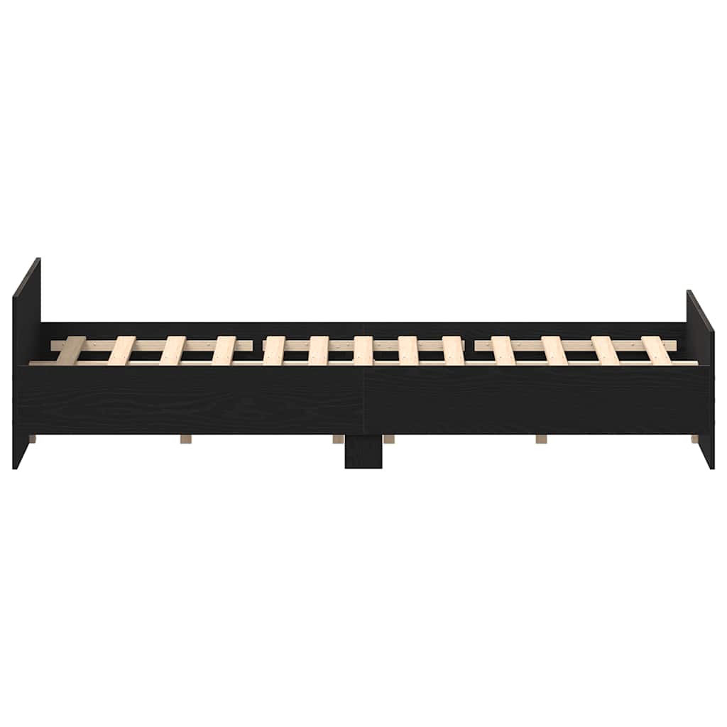 vidaXL Bed Frame without Mattress Black Oak 120x200 cm Engineered Wood