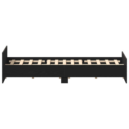 vidaXL Bed Frame without Mattress Black Oak 120x200 cm Engineered Wood