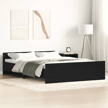 vidaXL Bed Frame without Mattress Black Oak 120x200 cm Engineered Wood