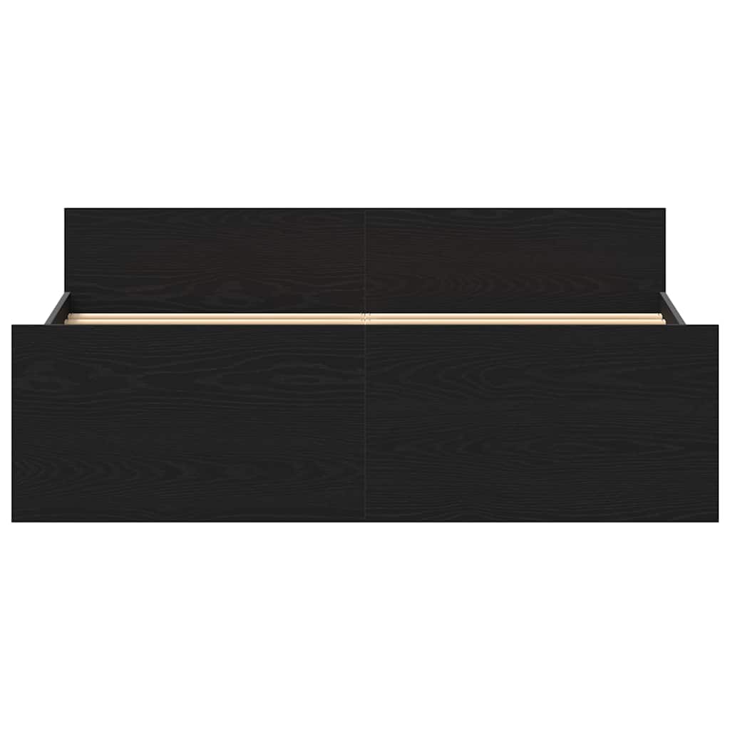 vidaXL Bed Frame without Mattress Black Oak 140x200 cm Engineered Wood