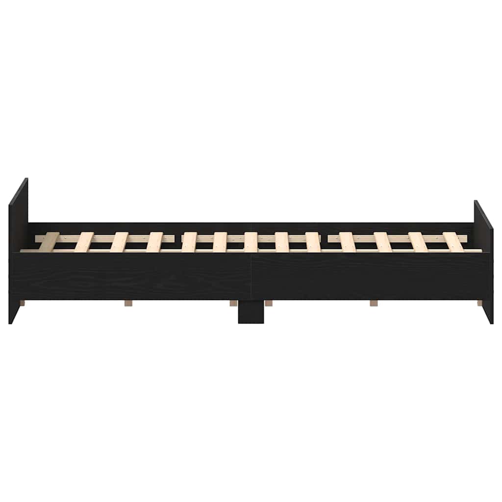 vidaXL Bed Frame without Mattress Black Oak 140x200 cm Engineered Wood