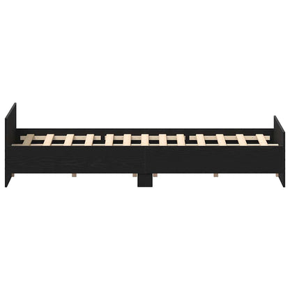 vidaXL Bed Frame without Mattress Black Oak 140x200 cm Engineered Wood