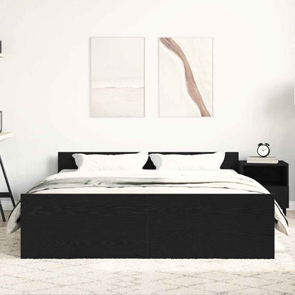 vidaXL Bed Frame without Mattress Black Oak 150x200 cm Engineered Wood