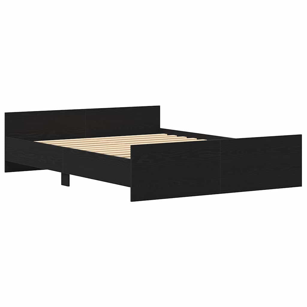 vidaXL Bed Frame without Mattress Black Oak 150x200 cm Engineered Wood