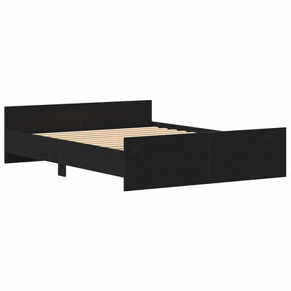 vidaXL Bed Frame without Mattress Black Oak 150x200 cm Engineered Wood