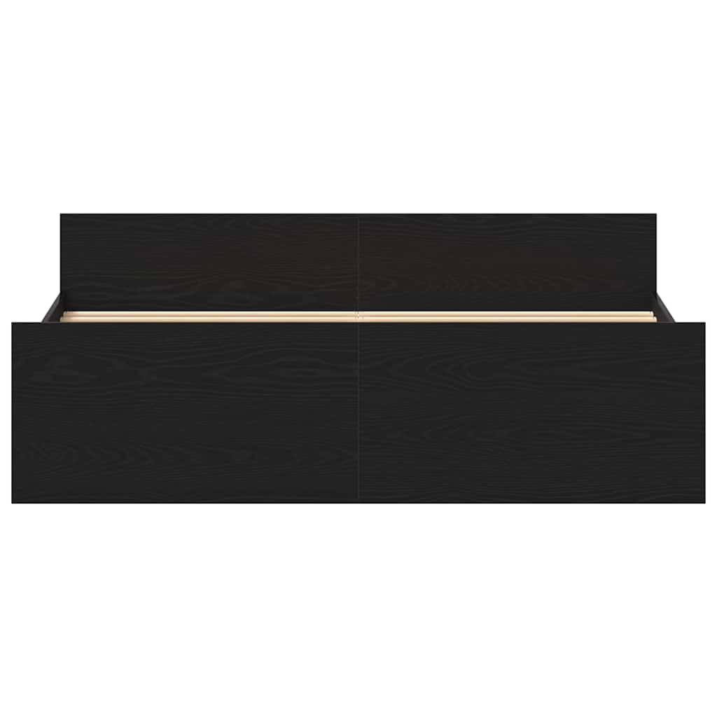 vidaXL Bed Frame without Mattress Black Oak 150x200 cm Engineered Wood