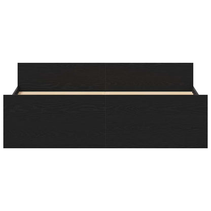vidaXL Bed Frame without Mattress Black Oak 150x200 cm Engineered Wood