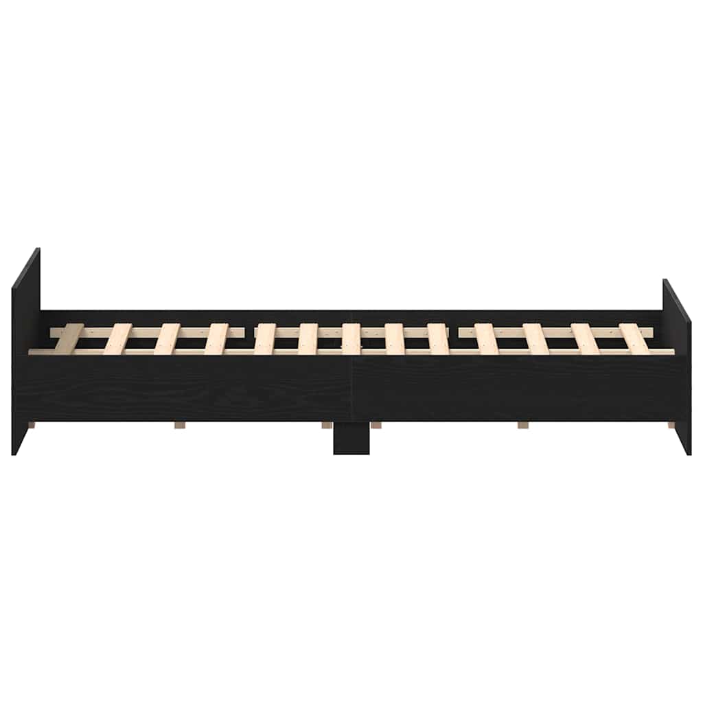 vidaXL Bed Frame without Mattress Black Oak 150x200 cm Engineered Wood