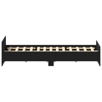 vidaXL Bed Frame without Mattress Black Oak 150x200 cm Engineered Wood