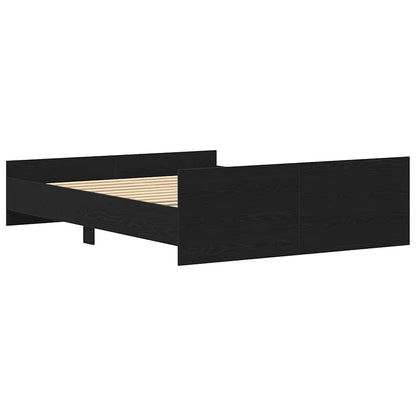 vidaXL Bed Frame without Mattress Black Oak 150x200 cm Engineered Wood
