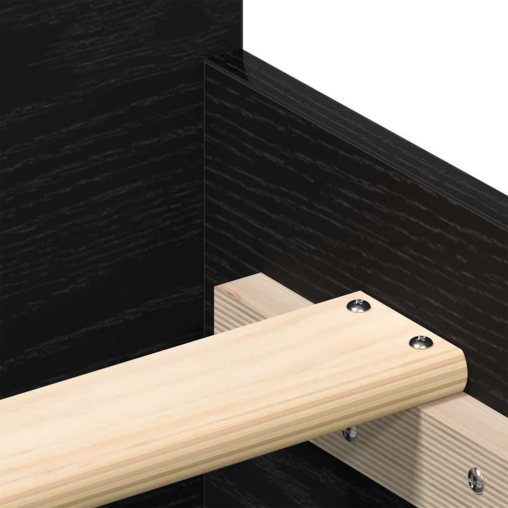 vidaXL Bed Frame without Mattress Black Oak 150x200 cm Engineered Wood