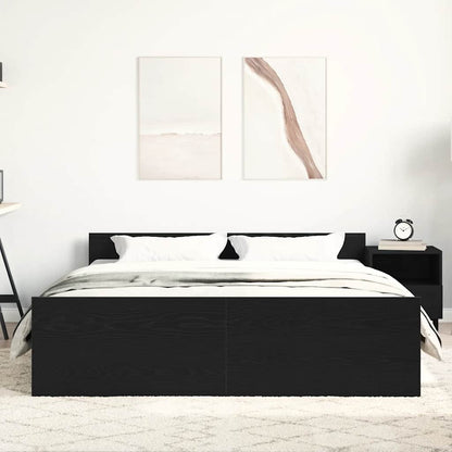 vidaXL Bed Frame without Mattress Black Oak 160x200 cm Engineered Wood