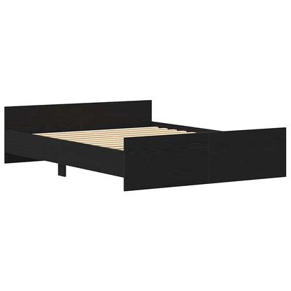 vidaXL Bed Frame without Mattress Black Oak 160x200 cm Engineered Wood