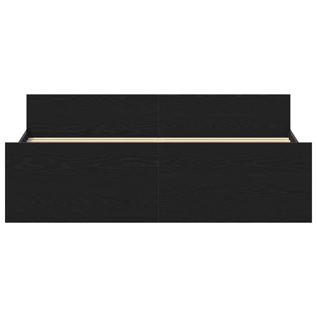vidaXL Bed Frame without Mattress Black Oak 160x200 cm Engineered Wood