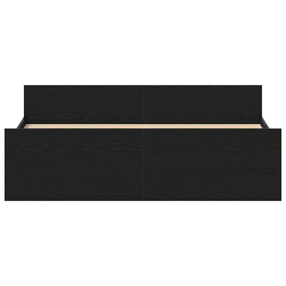 vidaXL Bed Frame without Mattress Black Oak 160x200 cm Engineered Wood