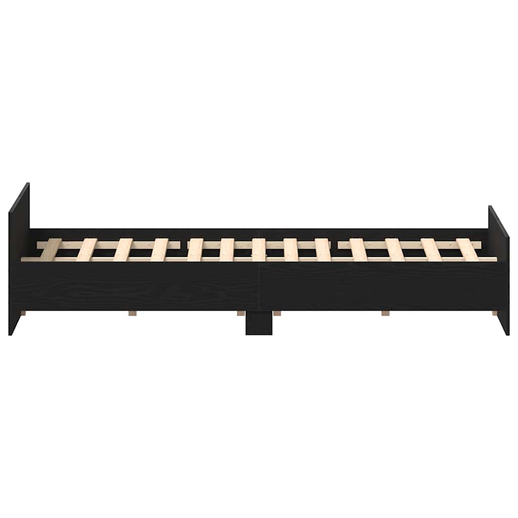 vidaXL Bed Frame without Mattress Black Oak 160x200 cm Engineered Wood