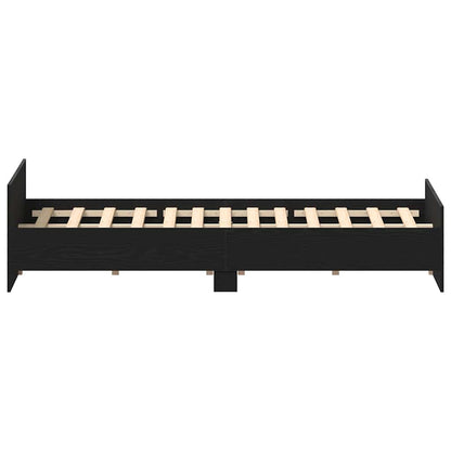 vidaXL Bed Frame without Mattress Black Oak 160x200 cm Engineered Wood