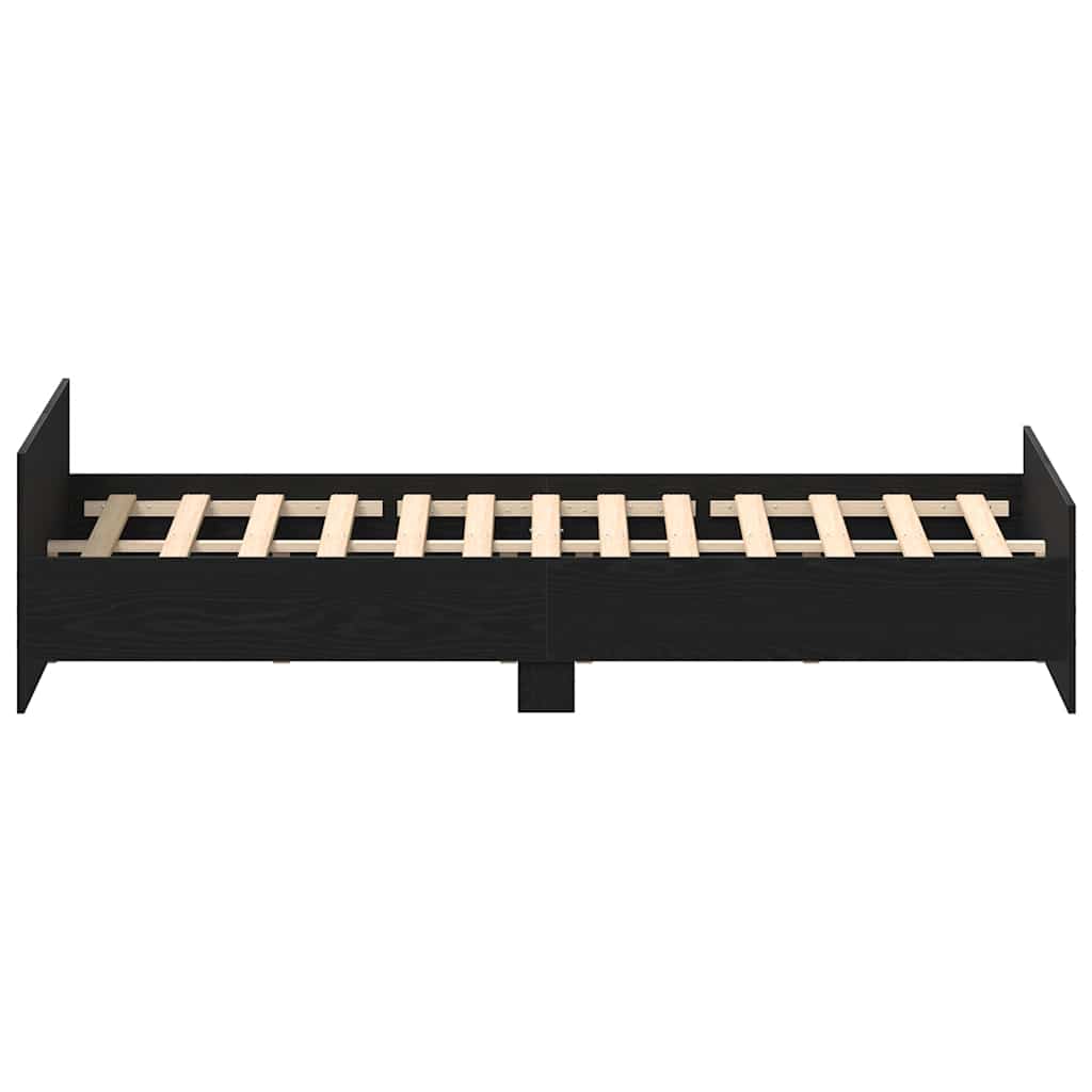 vidaXL Bed Frame without Mattress Black Oak 180x200 cm Engineered Wood