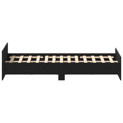 vidaXL Bed Frame without Mattress Black Oak 180x200 cm Engineered Wood