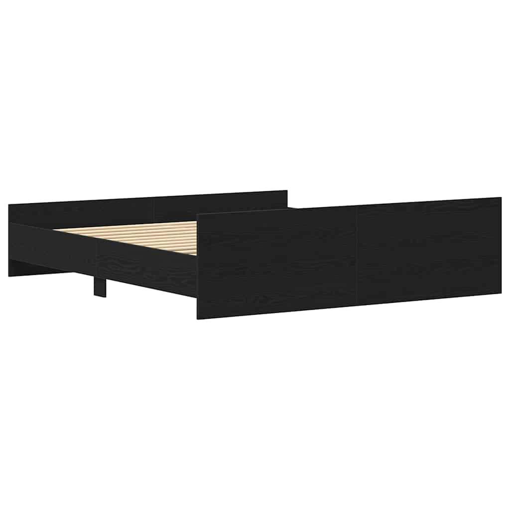 vidaXL Bed Frame without Mattress Black Oak 180x200 cm Engineered Wood