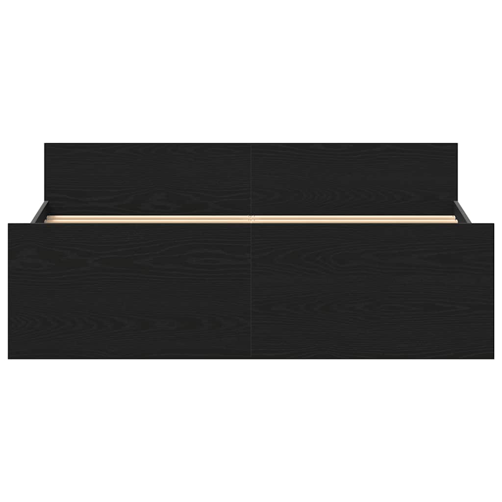 vidaXL Bed Frame without Mattress Black Oak 120x190 cm Engineered Wood