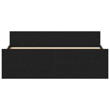 vidaXL Bed Frame without Mattress Black Oak 120x190 cm Engineered Wood