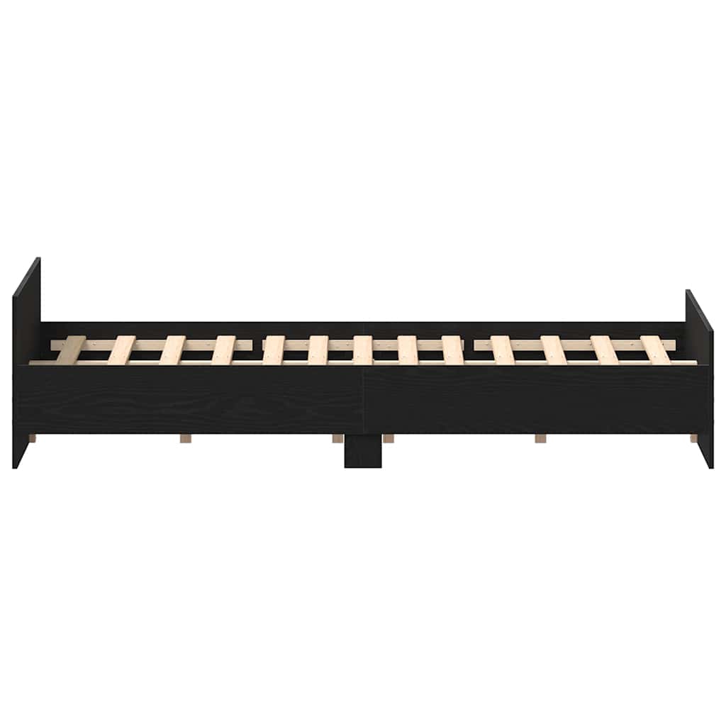 vidaXL Bed Frame without Mattress Black Oak 140x190 cm Engineered Wood
