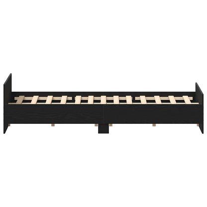 vidaXL Bed Frame without Mattress Black Oak 140x190 cm Engineered Wood