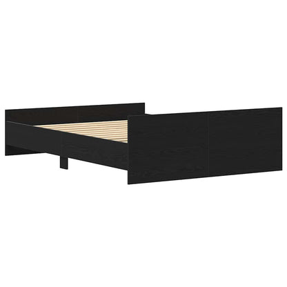 vidaXL Bed Frame without Mattress Black Oak 140x190 cm Engineered Wood