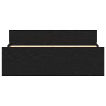 vidaXL Bed Frame without Mattress Black Oak 135x190 cm Engineered Wood
