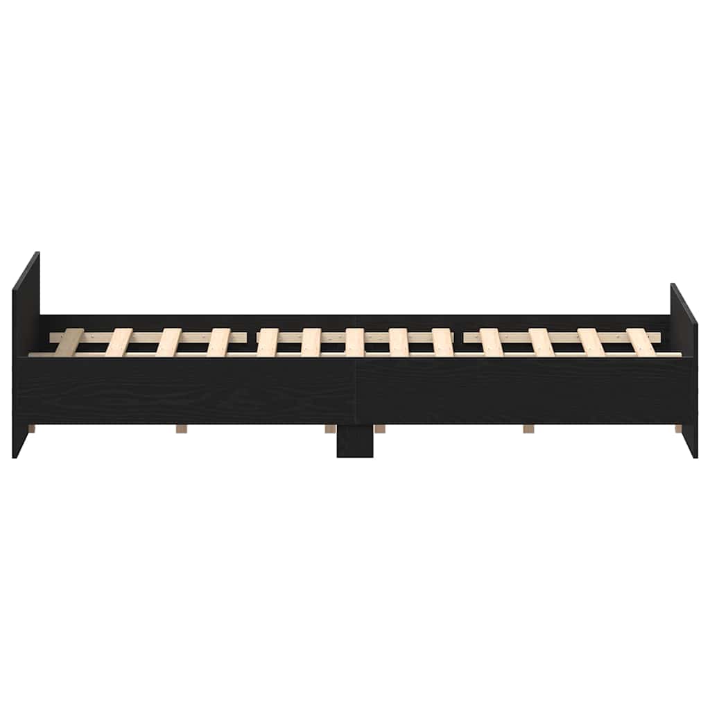 vidaXL Bed Frame without Mattress Black Oak 135x190 cm Engineered Wood