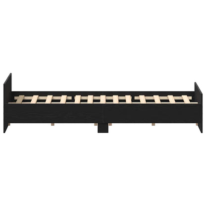 vidaXL Bed Frame without Mattress Black Oak 135x190 cm Engineered Wood