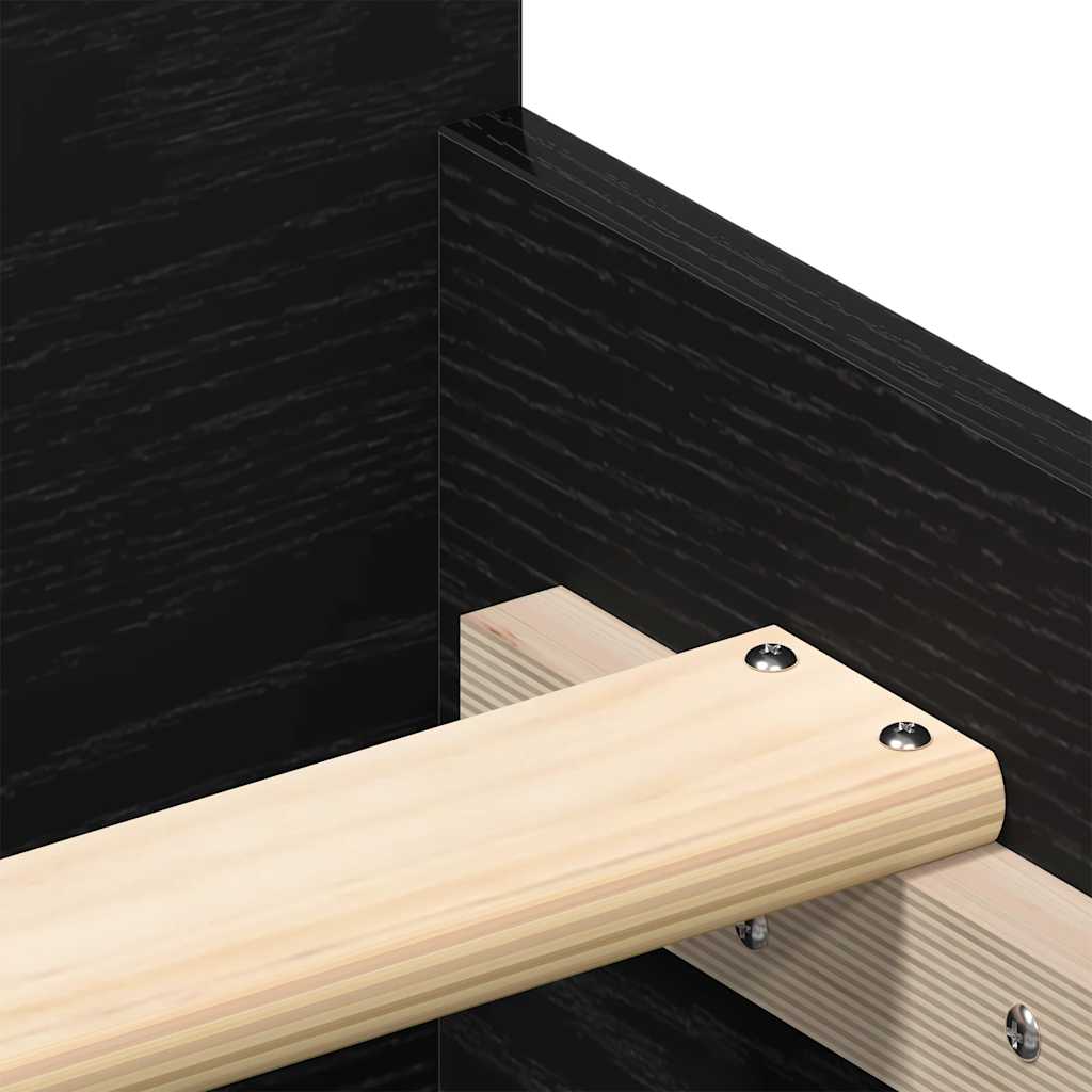 vidaXL Bed Frame without Mattress Black Oak 135x190 cm Engineered Wood
