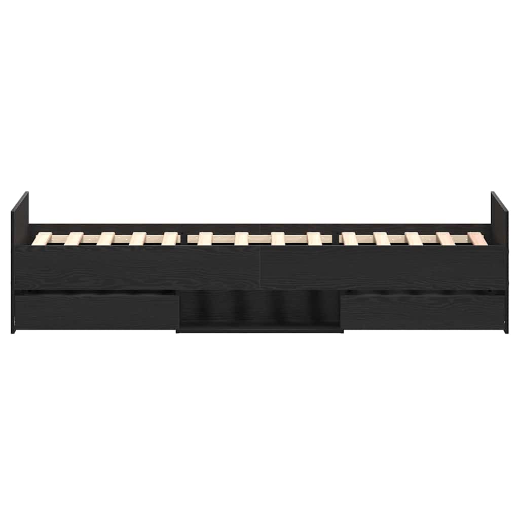 vidaXL Bed Frame Black Oak 203 x 103 x 50 cm Engineered Wood