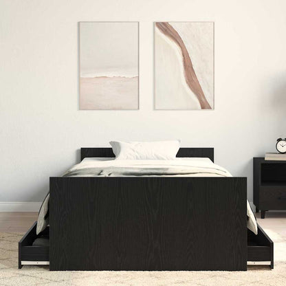 vidaXL Bed Frame Black Oak 203 x 93 x 50 cm Engineered Wood