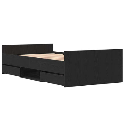 vidaXL Bed Frame Black Oak 203 x 93 x 50 cm Engineered Wood