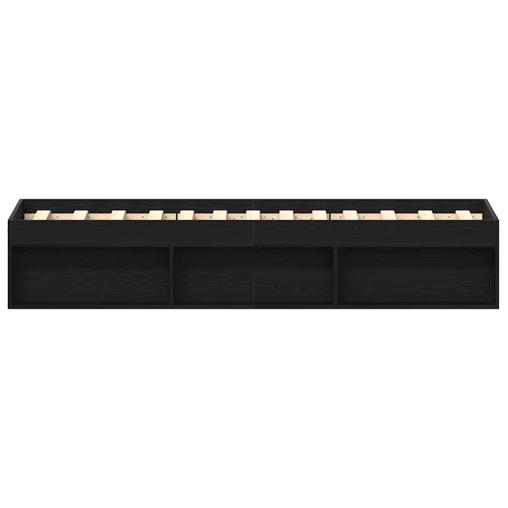 vidaXL Bed Frame without Mattress Black Oak 100x200 cm Engineered Wood