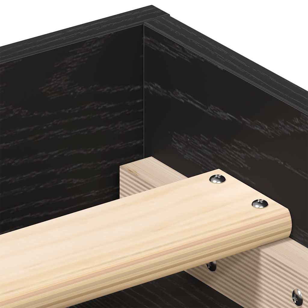 vidaXL Bed Frame without Mattress Black Oak 100x200 cm Engineered Wood