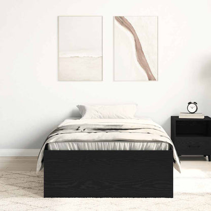 vidaXL Bed Frame without Mattress Black Oak 90x190 cm Engineered Wood